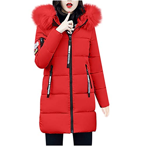 jacke damen winter, Jacke Damen Lang Warme Wintermantel - Herbstjacke Puffer Steppmantel Reißverschluss Winterparka Mädchen Winterparker Outdoor Leichte Steppjacke Winterjacke Mit Fellkapuze Kurz Puff von Jabidoos