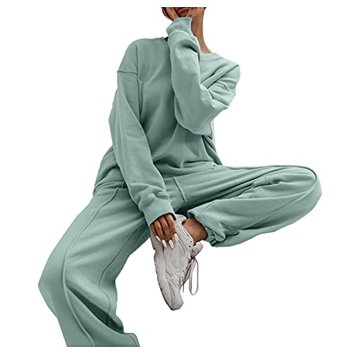 jogginganzug damen baumwolle, Trainingsanzug Damen Langarm Winter Hausanzug - Thermo Zweiteiler Weich 2 Teiler Sport Set Große Größen Jogginganzug Velour Sportanzug Anzug 2teilig Freizeitanzug Obertei von Jabidoos