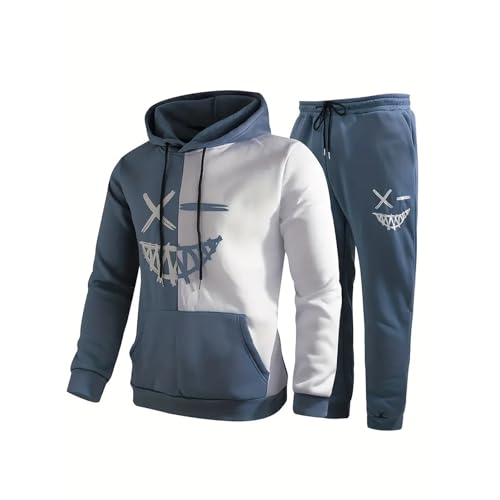 jogginganzug herren set, Jogginganzug Herren Damen Techwear Y2K Trainingsanzug Set - 3D Print Hip Hop Winter 2-Teilig Tracksuit Mit Kapuze Warm Streetwear Lässig Sportanzug Sport Anzug Freizeitanzug T von Jabidoos