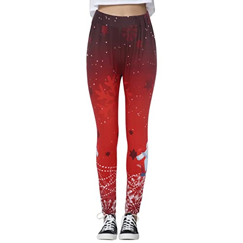 kompressionsleggins damen, Weihnachtsstrumpfhose Damen Winter Thermo Leggings Weihnachten - Baumwollstrumpfhose Yoga Winterstrumpfhose Baumwolle Weihnachtshose Blickdicht Yogahosen Tights Bunt Weihnac von Jabidoos