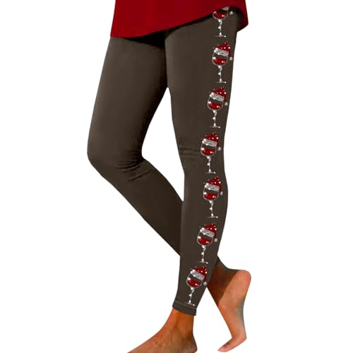 leggings damen weihnachten, Weihnachtshose Damen Winter Thermo Strumpfhosen - Leggings Weihnachten Gemustert Thermostrumpfhose Gym Yogahosen Fitness Schlank Reithose Stretch Gefütterte High Waist Flee von Jabidoos