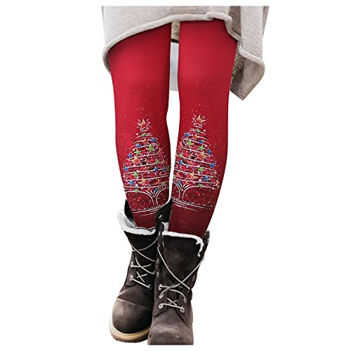 leggings damen weihnachten, Weihnachtsleggings Damen Thermo Bunt Weihnachtshose - Wollstrumpfhose Sport Winterleggings Baumwoll Kariert Baumwollstrumpfhose Schwarz Strumpfhose Weihnachten Trainingshos von Jabidoos