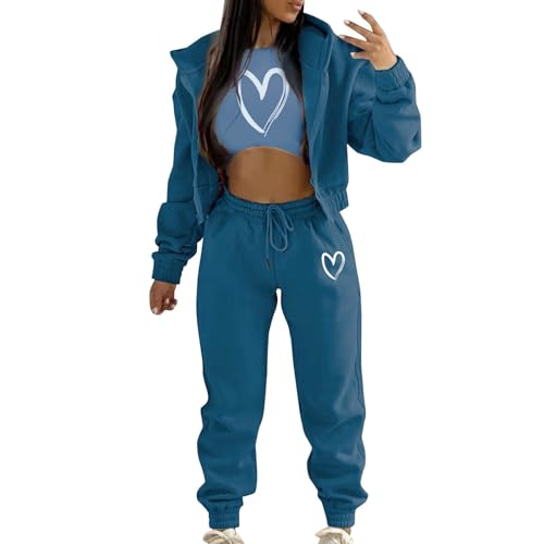 loungewear damen, Jogginganzug Damen Zweiteiler Warme Hausanzug - Freizeitanzug Langarm Sport Loungewear Lang Trainingsanzug Große Größen Sportbekleidung Elegant 2 Teilig Einfarbig Streatwear Outfit K von Jabidoos