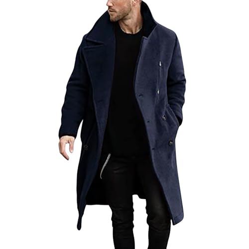 mantel, Mantel Herren Wolle Winter Wollmantel - Windjacke Lang Winterparka Schwarz Übergangsjacke Grau Filzmantel Elegant Freizeit Mit Stehkragen Peacoat Warmer Integrierter Innenjacke Kurzmantel Coat von Jabidoos