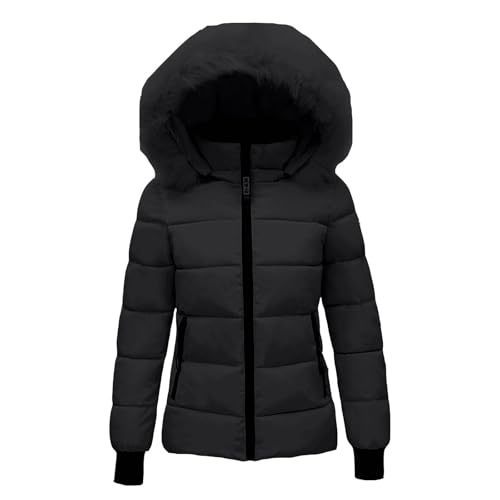 mantel damen winter, Parka Damen Mit Fellkapuze Lang Jacke - Winterjacken Elegant Elegante Übergangsjacke Jacket Warm Winterjacke Fellkapuze, Warme Steppjacke, Gefüttert In Daunenoptik, Winterjacke, G von Jabidoos