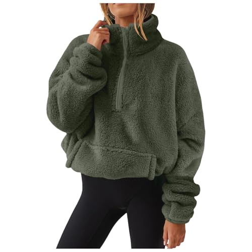 outdoor fleecejacken für damen, Fleecejacke Damen Teddy Gefüttert Teddyfleece Jacke - Winterjacke Fleece Winterparka Plüsch Outdoorjacke Reißverschluss Thermo Winter Warm Super Weich Und Bequem Flanel von Jabidoos