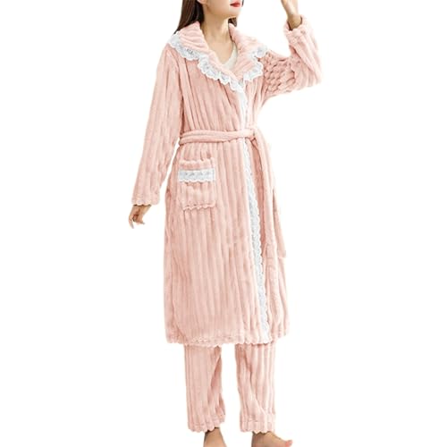 outfit damen set elegant, Jumpsuit Damen Warmer Herbst Pyjama - Freizeitanzug Kuschel Schlafanzug Elegant Outfit Teddyfleece Overall Teenager Fleece Hausanzug Kuschelig Warm Loungewear Flauschig Set P von Jabidoos