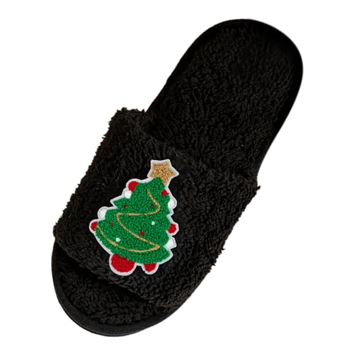 pantoffeln damen plüsch, Christmas Slippers Herren Weiche Weihnachts Hausschuhe - Weihnachtspantoffel Winter Weihnachtspantoffeln Flauschig Hauspantoffeln Mode Thermoschuhe Kuschelige Warme Plüsch Ren von Jabidoos