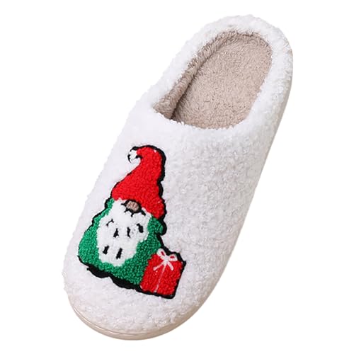 pantoffeln damen plüsch, Weihnachts Pantoffeln Damen Rutschfeste Lustige Christmas Slippers - Weihnachtsschlappen Weiche Plüschpantoffeln Elastizität Hauspantoffeln Flauschig Weihnachtspantoffel Plüsc von Jabidoos