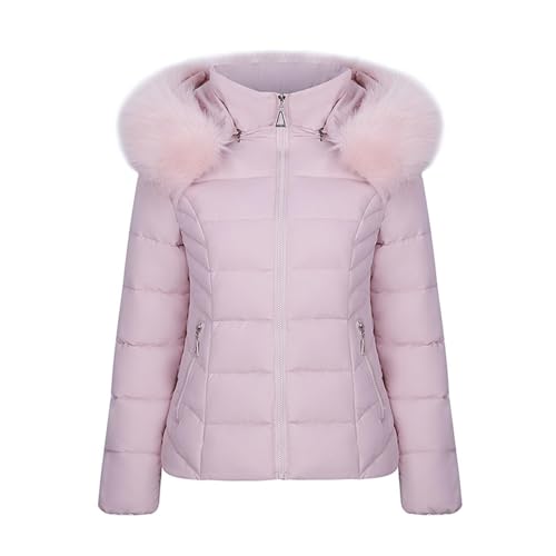 parka damen, Mantel Damen Mit Fellkapuze Warme Jacke - Winterjacken Outdoor Herbstjacke Mädchen Steppmantel Reißverschluss Winterparka Puffer Warm Wintermantel Kurz Winterjacke Daunenjacke Dickere Sli von Jabidoos