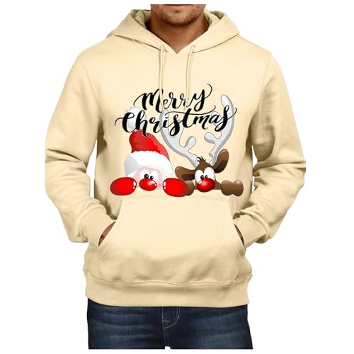 partner weihnachtspullover, Christmas Hoodie Herren Oversized Lose Weihnachtshoodie - Kapuzenpulli Casual Pulli 3d Druck Weihnachtskleidung Ugly Sweatshirts Hässlich Unisex Kapuzenpullover Langarm Swe von Jabidoos