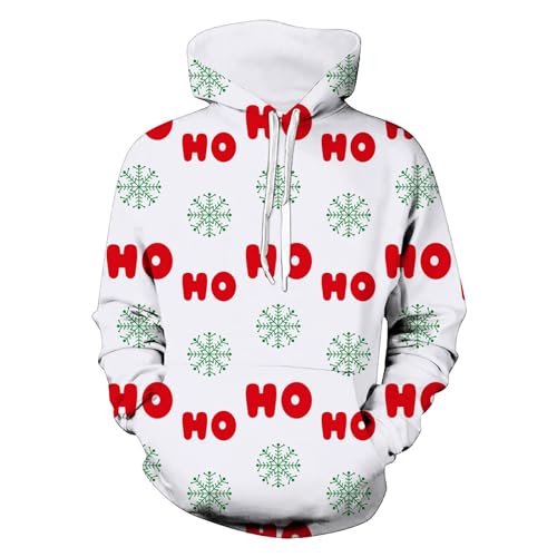 partner weihnachtspullover, Weihnachts Hoodie Herren Lose Komfortabel Christmas - Weihnachtspullover Lustig Weihnachtspullis Lässige Kapuzenshirt Mit Taschen Weihnachtspulli Warm Cooler Weihnachtsmann von Jabidoos