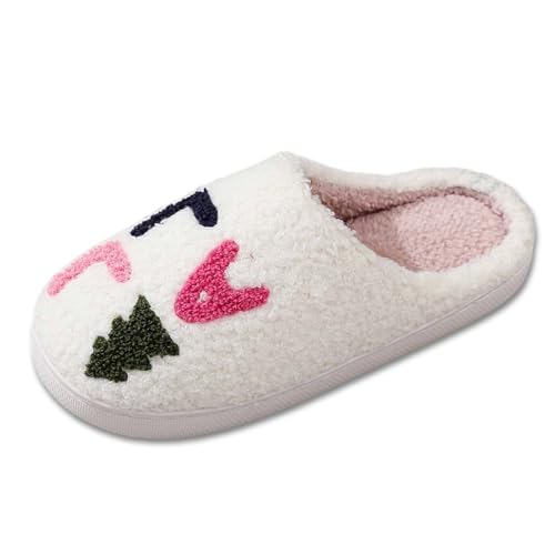 plüschhausschuhe für damen, Weihnachts Hausschuhe Herren Lustige Kuschelige Christmas Slippers - Weihnachtsschlappen Rutschfeste Thermoschuhe Winter Weihnachtspantoffel Warme Hauspantoffeln Komfortabe von Jabidoos