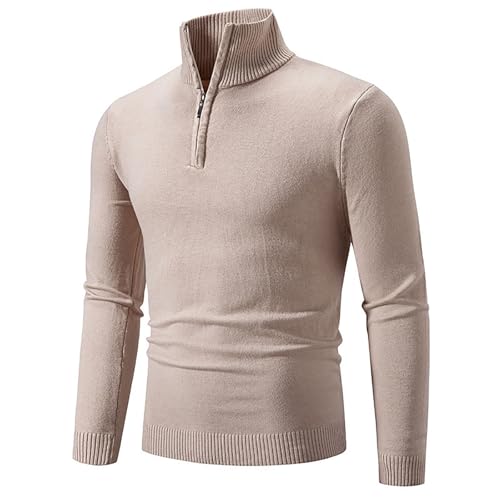 pullover herren ohne kapuze, Sweater Herren Rollkragenpullover Strickpullover - Pulli Elegant Langarmshirt Herbst Winter Strickpulli Langarm Fleecepullover Casual Pullover Mit Rundhals Waffel Sweatshi von Jabidoos