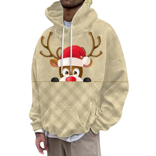 pullover herren weihnachten, Christmas Hoodie Herren Ugly Komfortabel Weihnachten - Weihnachtspulli Mode Weihnachtspullover Langarm Weihnachtspullis Warm Kapuzenpulli Lässige Cooler Weihnachtsmann Pul von Jabidoos