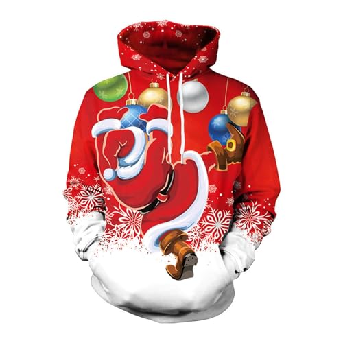 pullover herren weihnachten, Hoodie Weihnachten Herren Winter Langarm Weihnachts - Kapuzenpulli Komfortabel Weihnachtskleidung 3d Druck Hoodies Ugly Sweatshirts Hässlich Lustig Pullover Mit Lustige We von Jabidoos