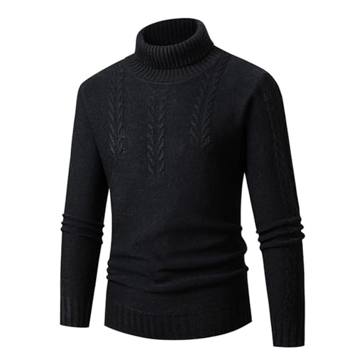 pullover herren winter, Strickpullover Herren Rollkragenpullover Sweater - Fleecepullover Casual Pullover Herbst Winter Langarmshirt Ohne Kapuze Winterpullover Warm Strickpulli Basic Damen Oversized R von Jabidoos