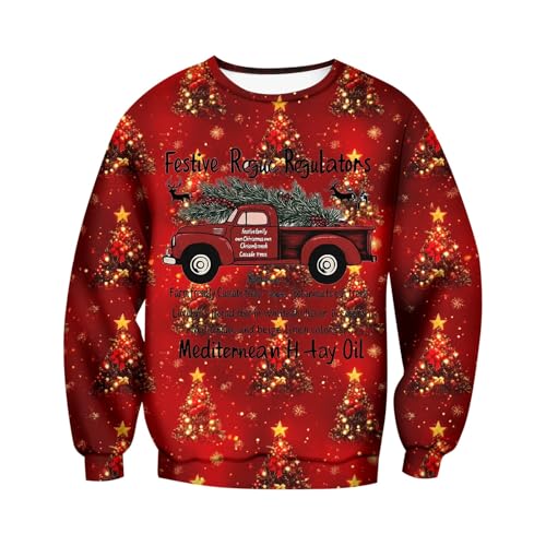 pullover weihnachten, Christmas Hoodie Herren Ugly Warm Weihnachten - Kapuzenpulli Lustig Weihnachtspulli Langarm Pulli Komfortabel Weihnachtspullis 3d Druck Kapuzenpullover Mit Taschen Unisex Sweatsh von Jabidoos