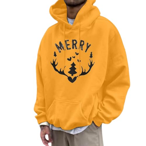 pullover weihnachten herren, Hoodie Weihnachten Herren Männlich Komfortabel Lustig Christmas - Weihnachtskleidung Lose Kapuzenshirt Langarm Kapuzenpulli Hässlich Weihnachtspulli Winter Kapuze Kordelzu von Jabidoos