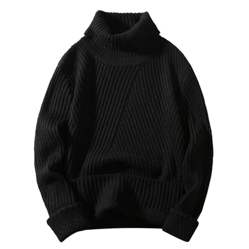 rollkragenpullover herren, Sweater Herren Winter Warm Pullover - Rollkragenpullover Longsleeve Fleecepullover Streetwear Strickpulli Herbst Sweatshirt Elegant Pulli Strukturiertpullover Feinstrick Reg von Jabidoos