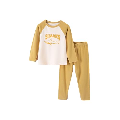 schlafanzug 164 jungen, Pyjama Kinder Fleece Thermo Schlafanzug - Nachthemd Hose Thermohose Kinderschlafanzug Flanell Jugendliche Zweiteiler Cartoon Muster Kuschelig Pullover + Flauschiger Set Warme W von Jabidoos