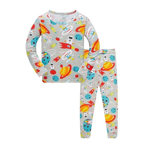 schlafanzug jungen 116 lang, Schlafanzug Kinder Fleece Warm Pyjama - Schlafanzüge Gummibund Nachthemd Langarm Pjs Pullover Kinderschlafanzug Jungen Mädchen Zweiteiler Winter Warme Nachtwäsche Hausklei von Jabidoos