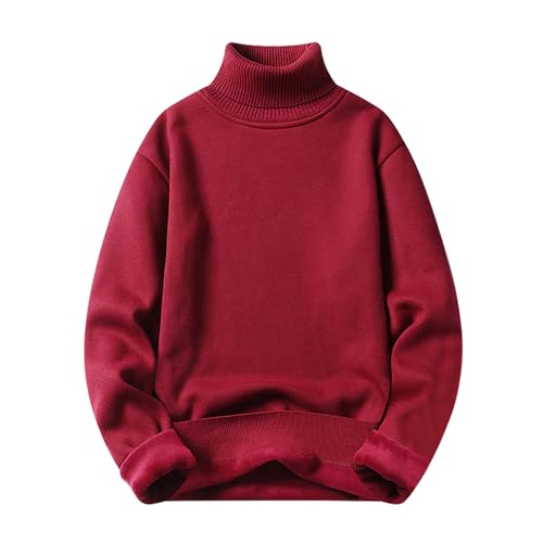 solid pullover herren, Sweater Herren Rollkragenpullover Strickpullover - Pulli Langarm Sweatshirts Norweger Fleecepullover Warm Arbeitspullover Streetwear Pullover Mit Kapuze/hochwertiger Winterpullo von Jabidoos