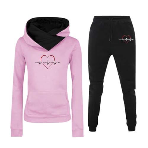 sportkleidung frauen set, Jogginganzug Damen Baumwolle Zweiteiler Hausanzug - Frauen Lounge Set Lang Loungewear Weich Streatwear Warme Trainingsanzug Velours Elegant Sportanzug Winter Warm Freizeitanz von Jabidoos