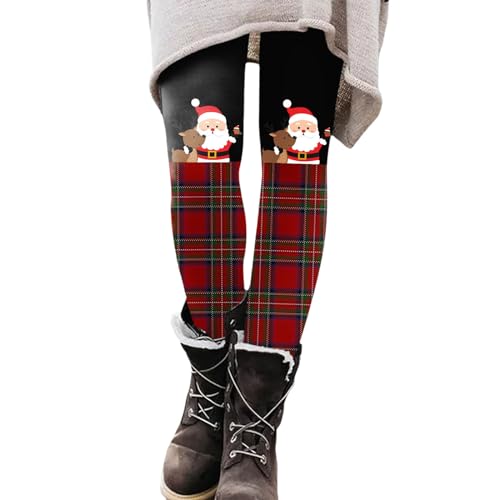 strumpfhose weihnachten, Weihnachtsstrumpfhose Damen Bunt Baumwolle Weihnachtshose - Weihnachtsleggins Blickdicht Weihnachtskostüme Thermo Yogahosen Große Größen Leggings Weihnachten Schwarz Schlank R von Jabidoos