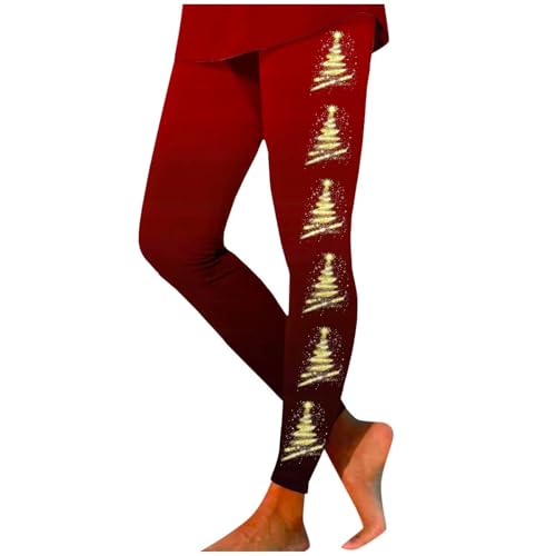 strumpfhosen damen winter bunt, Weihnachtshose Damen Fleece Thermo Leggings Weihnachten - Wollstrumpfhosen Schwarz Baumwollstrumpfhose Strumpfhosen Sport Yogahosen Kariert Rentiermuster Weihnachtsoutf von Jabidoos