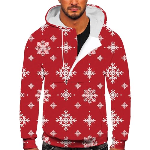 ugly christmas sweater, Hoodie Weihnachten Herren Männlich Oversized Winter Weihnachts - Pulli Mode Weihnachtskleidung Mit Taschen Sweatshirts Hässlich Kapuzenpulli Rundhals Cooler Weihnachtsmann Pull von Jabidoos