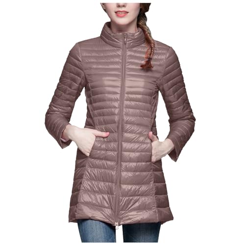 ultraleichte steppjacke damen, Daunenjacke Damen Puffer Winter Steppmantel - Winterjacken Outdoor Elegant Herbstjacke Oversize Steppjacken Mädchen Jacke Mantel Langer Daunenmantel Lang Leichter Down J von Jabidoos