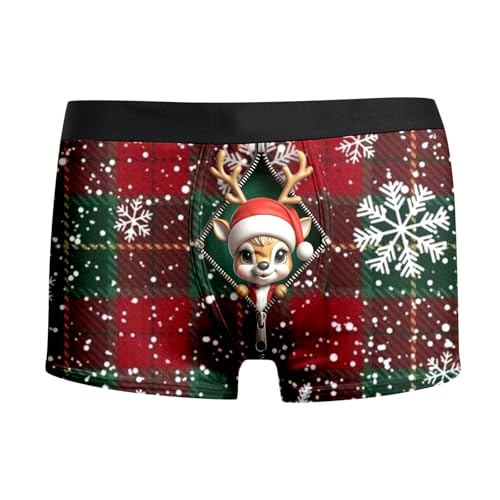 unterhose mit gesicht personalisiert, Boxershorts Herren Weihnachten Männer Baumwolle Locker Weihnachts - Männergeschenke Weihnachtsmann Kostüm Winter Weinachten Christmas Motiv Unterhosen Bequeme Per von Jabidoos