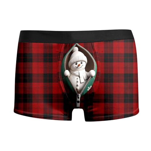 unterhose mit gesicht personalisiert, Weihnachts Boxershorts Herren Baumwolle Lustige Weihnachten - Adventskalender Weihnachtsunterhose Bequeme Unterhosen Locker Weihnachtsboxershort Casual Weihnachts von Jabidoos