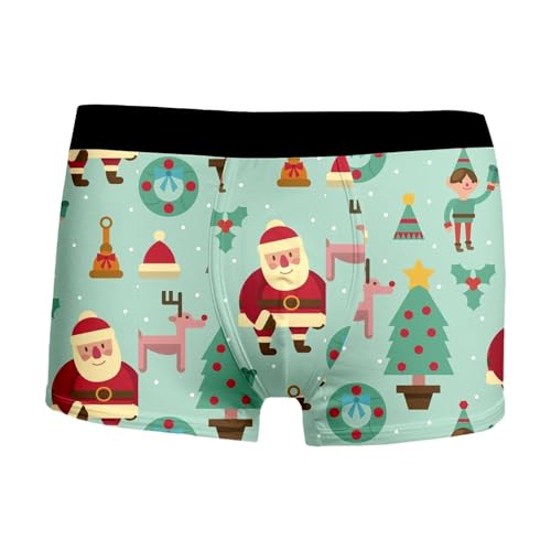 unterhose mit gesicht personalisiert, Weihnachtsunterhose Herren Männer Witzige Lustige Boxershorts Weihnachten - Adventskalender Weihnachtsmann Kostüm Locker Casual Weinachten Winter Unterhosen Komfo von Jabidoos