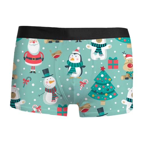 unterhosen männer lustig, Unterhose Weihnachten Herren Witzige Sport Boxershorts - Personalisiert Locker Weihnachtsmann Kostüm Lustige Weihnachtsunterhose Mode Weinachten Komfortabel Adventskalender L von Jabidoos