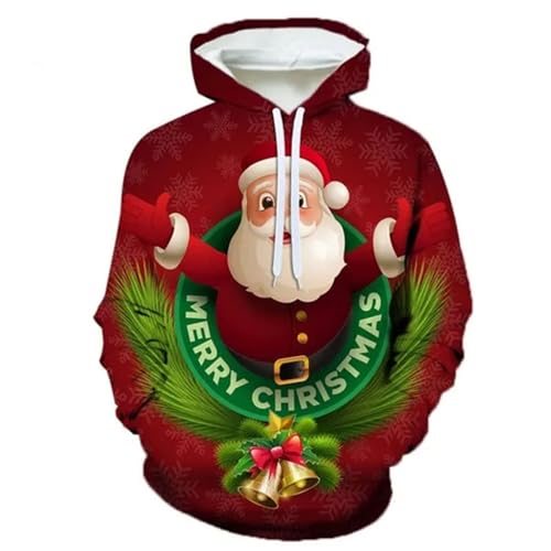 weihnachten pullover herren, Weihnachtshoodie Herren Komfortabel Winter Hoodie Weihnachten - Weihnachtspulli Casual Weihnachtskleidung 3d Druck Weihnachtspullis Langarm Weihnachtspullover Warm Funky U von Jabidoos