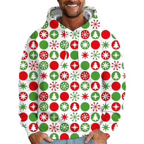 weihnachten pullover herren, Weihnachtshoodie Männlich Hässlich Oversized Christmas Hoodie - Hoodies Winter Weihnachtskleidung Casual Weihnachtspulli Langarm Pulli Warm Lustig 3d Druck Kapuzenpullover von Jabidoos