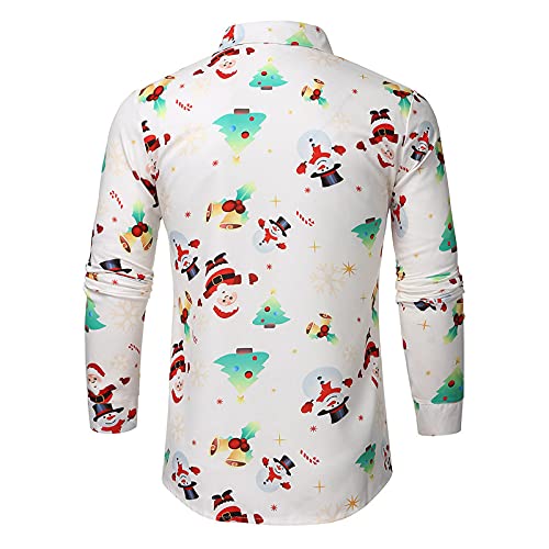 weihnachts hemd, Hemd Weihnachten Herren Übergröße Weihnachtshemd - Hässlich Baumwolle Hemden Winter Weihnachtsbluse Christmas 3d Druck Freizeithemd Button-Down Langarmshirts Slim Fit Lustige Weihnach von Jabidoos