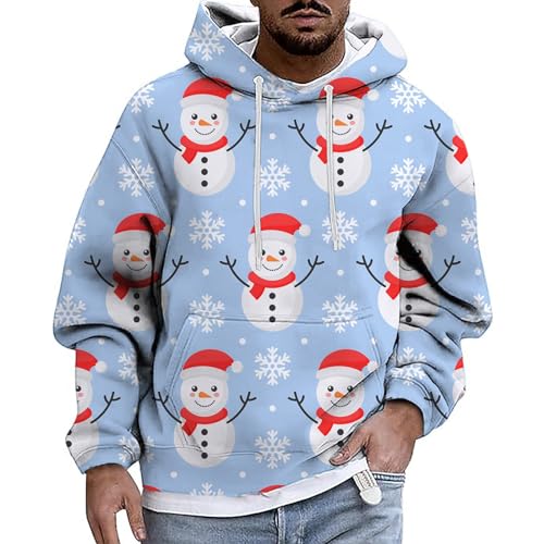 weihnachts hoodie, Christmas Hoodie Herren Lustig Langarm Weihnachtshoodie - Sweatshirts Warm Kapuzenshirt Komfortabel Weihnachtskleidung Lässige Weihnachtspullis Oversized Unisex 3d Druck Kapuzenpull von Jabidoos