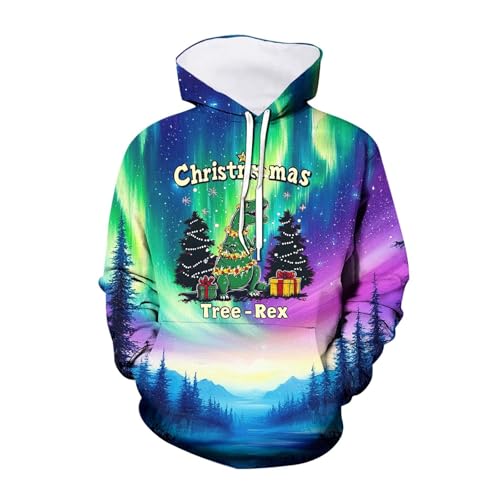 weihnachts hoodie, Weihnachts Hoodie Herren Ugly Oversized Weihnachtshoodie - Sweatshirts Langarm Weihnachtspullis 3d Druck Kapuzenshirt Lässige Weihnachtspullover Lustig Fit Sweater Unisex Weihnachts von Jabidoos