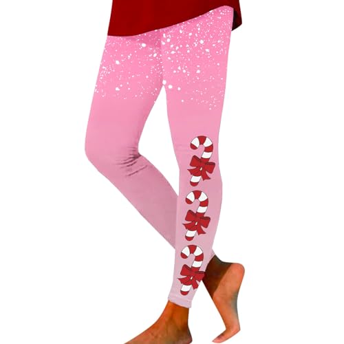 weihnachts hosen damen, Weihnachtshose Damen Thermo Gefüttert Leggings Weihnachten - Thermostrumpfhose Wollstrumpfhosen Fleece Winterleggins Gemustert Ringel-Leggings Wichtel Weihnachts-Elf Motiv-Druc von Jabidoos