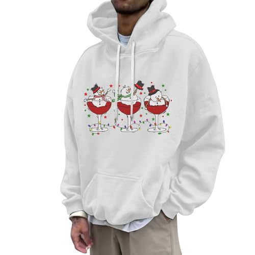 weihnachts pulli, Christmas Hoodie Männlich Warm Mode Weihnachten Herren - Weihnachtspullis Lose Kapuzenshirt Mit Taschen Pulli Sweatshirts Lässige Fit Langarm Sweater Unisex Weihnachtspulli Lustige R von Jabidoos