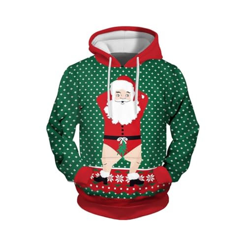 weihnachts pulli, Weihnachtshoodie Herren Mode Hässlich Christmas Hoodie - Weihnachtspulli Warm Kapuzenshirt Kapuzenpulli 3d Druck Sweatshirts Lässige Funky Casual Unisex Kapuzenpullover Sweatshirt Mi von Jabidoos