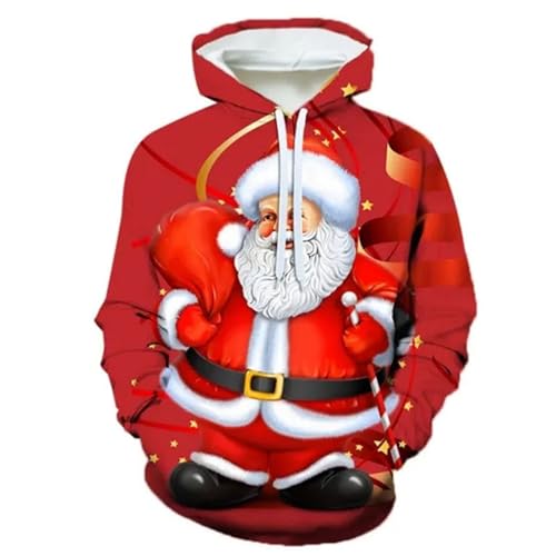 weihnachts pullis, Weihnachtshoodie Männlich Langarm Oversized Christmas Hoodie - Hoodies Mode Kapuzenshirt Komfortabel Sweatshirts Rundhals Weihnachtspulli Lustig Kapuze Kordelzug Sweatshirt Locker K von Jabidoos