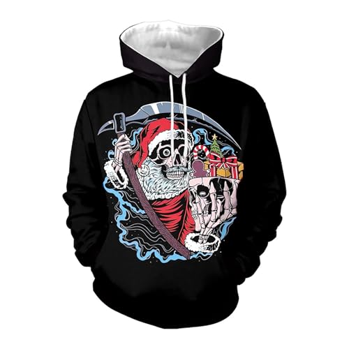 weihnachts pullover, Christmas Hoodie Männlich Winter Langarm Weihnachts - Sweatshirts Kapuzenshirt Casual Weihnachtspullover Mit Taschen Hoodies Ugly Unisex 3d Druck Kapuzenpullover Sweatshirt Kapuze von Jabidoos