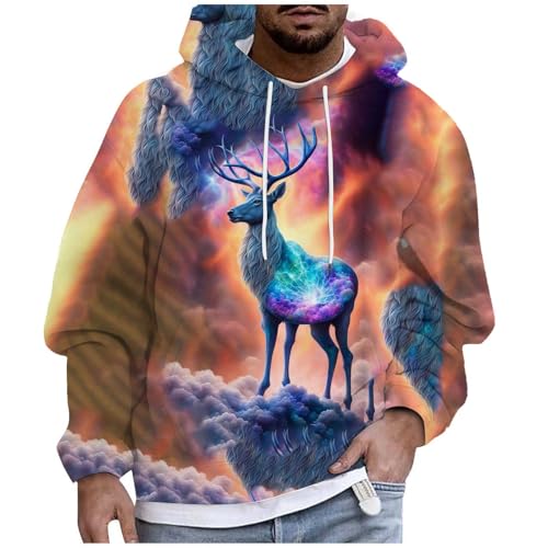 weihnachts sweatshirt herren, Christmas Hoodie Männlich Langarm Komfortabel Weihnachtshoodie - Weihnachtspullover Weihnachtspullis Hässlich Weihnachtspulli 3d Druck Kapuzenpulli Lustig Funky Casual Un von Jabidoos