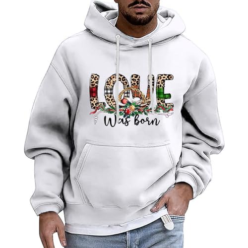 weihnachts sweatshirt herren, Christmas Hoodie Männlich Oversized Mode Weihnachten Herren - Kapuzenpulli Lässige Weihnachtspullover Lose Sweatshirts Ugly Pulli Komfortabel Fit Langarm Sweater Unisex W von Jabidoos