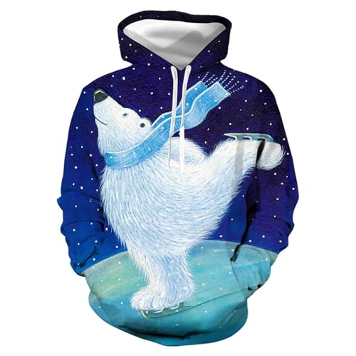 weihnachts sweatshirt herren, Weihnachtshoodie Herren Mode Lustig Christmas Hoodie - Weihnachtspullis Rundhals Weihnachtspulli 3d Druck Pulli Warm Hoodies Komfortabel Fit Langarm Sweater Unisex Lustig von Jabidoos