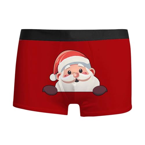 weihnachtsboxershort Herren, Weihnachtsunterhose Herren Locker Sport Weihnachts Boxershorts - Männergeschenke 3D Druck Komfortabel Personalisierte Weinachten Kostüm Adventskalender Lustig Unterwäsche von Jabidoos